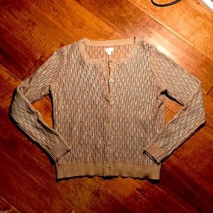 Gymboree brown cardigan with silver